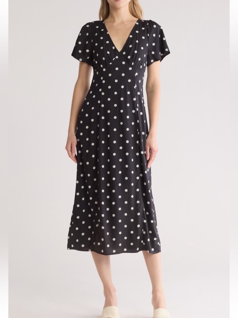Madewell NWT Polka Dot Flutter Sleeve Dress